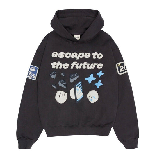 Broken Planet Escape To the Future Hoodie - Soot Black