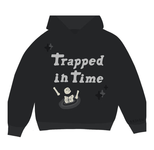 Broken Planet Trapped In Time Hoodie - Soot Black