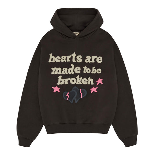 Broken planet Hearts Are Made To Be Broken Hoodie - Soot Black