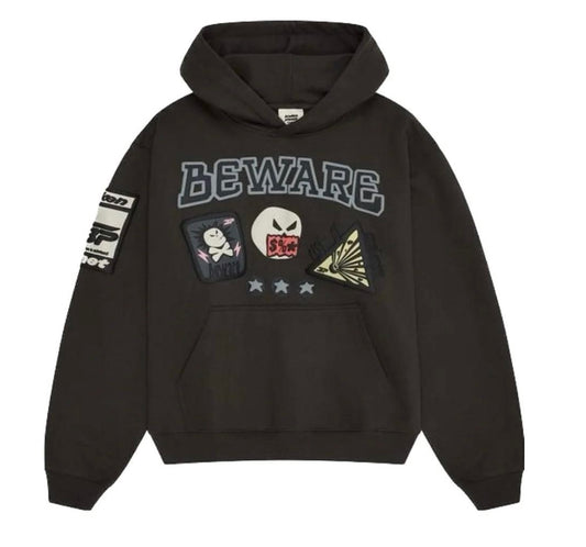 Broken Planet Beware Hoodie - Soot Black