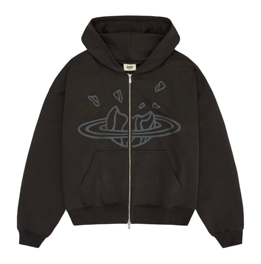 Copy of Broken Planet  Zip Up Hoodie - Scot Black