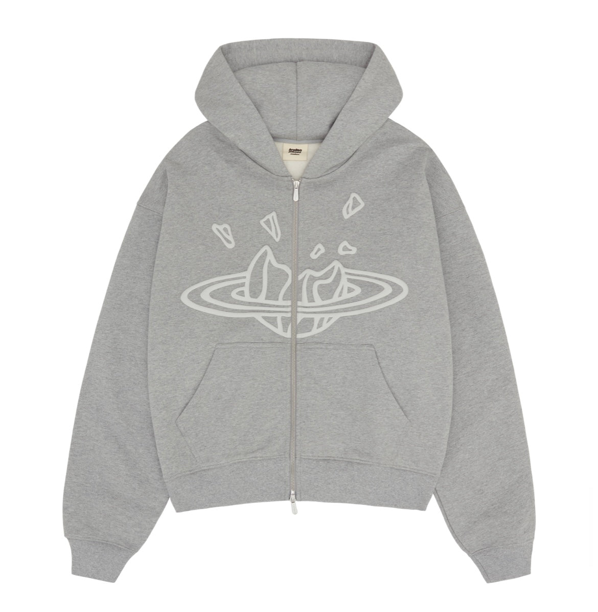 Broken Planet  Zip Up Hoodie - Heather Gray