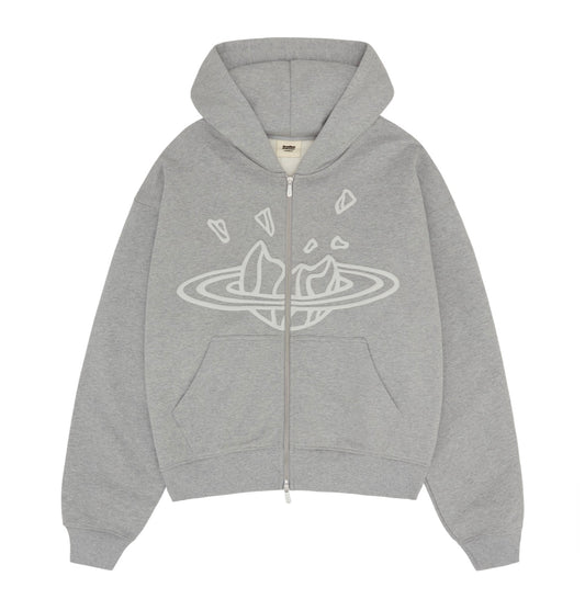 Broken Planet  Zip Up Hoodie - Heather Gray