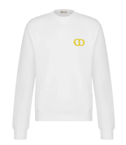 White & Yellow 'CD Icon' Sweatshirt